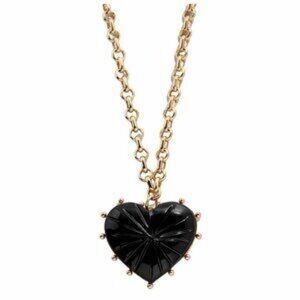 Baublebar Juno Black Resin Heart Pendant Necklace